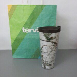 Tervis 24 oz. Tumbler REALTREE Logo Pine Tree Pinecone Wrap w/ Brown Travel Lid